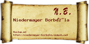 Niedermayer Borbála névjegykártya